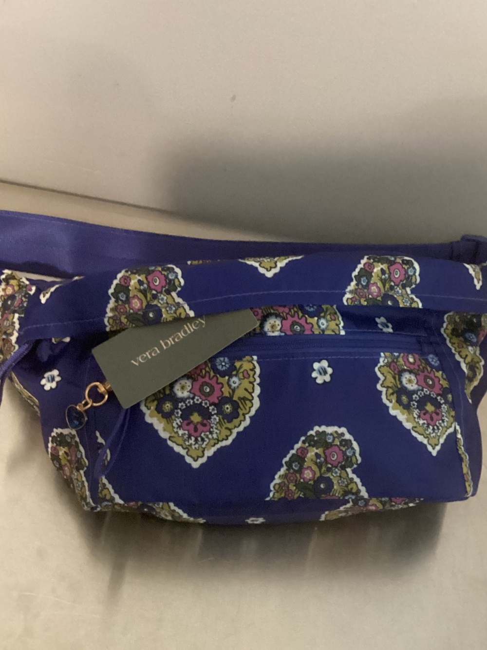 Vera Bradley Royal Purple Floral Quilted hip sack